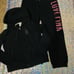 VS PINK rare holographic sequin bling jogger pants zip hoodie jacket rose love