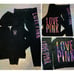 VS PINK rare holographic sequin bling jogger pants zip hoodie jacket rose love