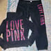 VS PINK rare holographic sequin bling jogger pants zip hoodie jacket rose love