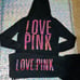 VS PINK rare holographic sequin bling jogger pants zip hoodie jacket rose love