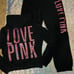VS PINK rare holographic sequin bling jogger pants zip hoodie jacket rose love