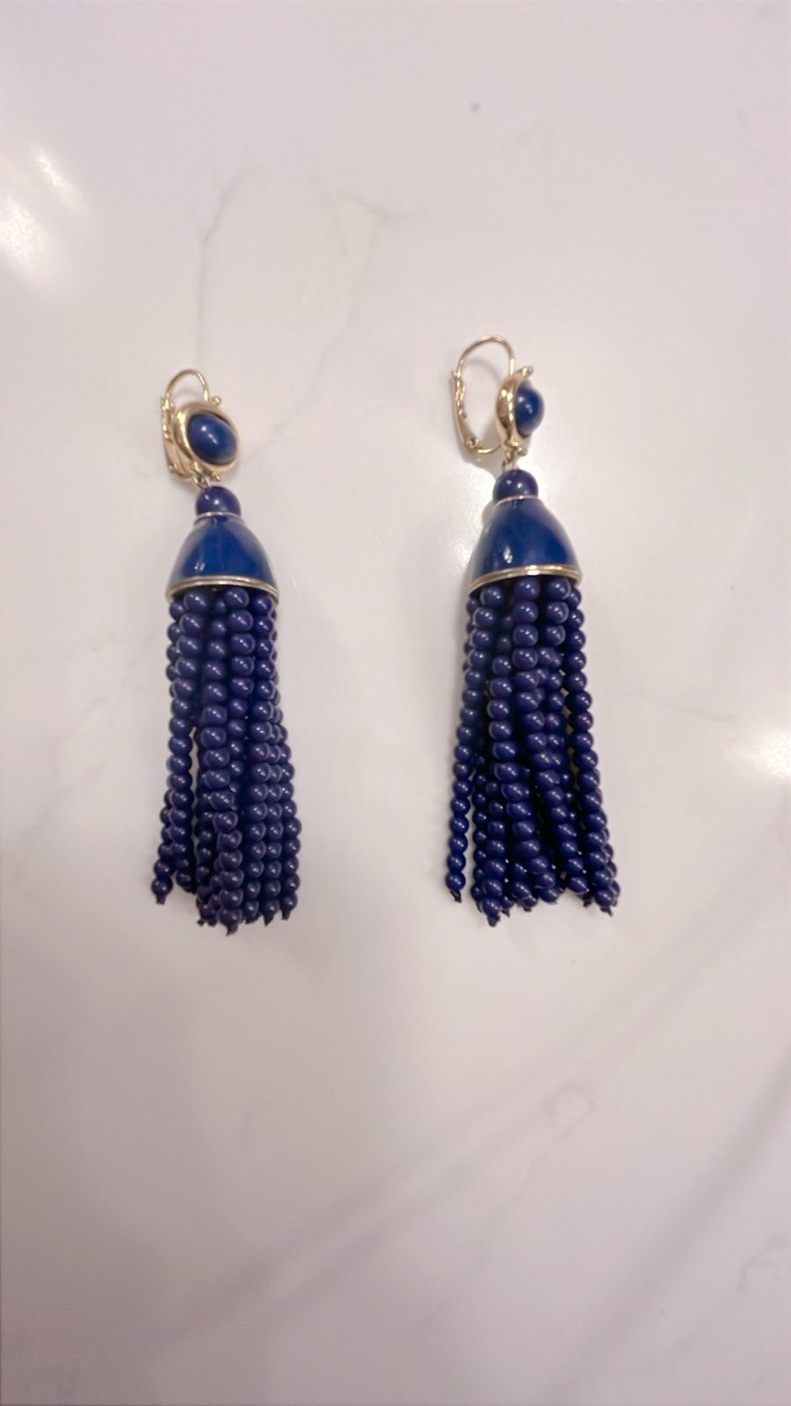 Kenneth Jay Lane Blue Chandelier Drop Earrings