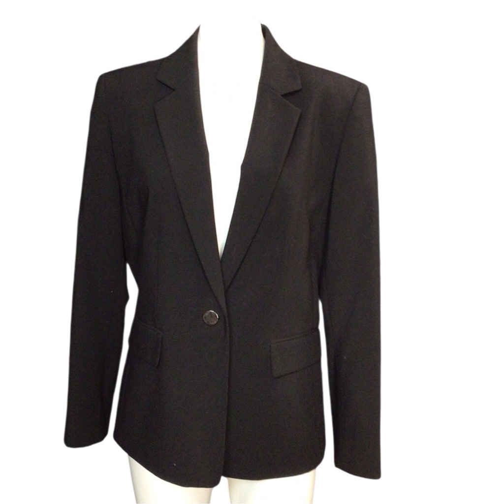Preston & York Black Blazer Tailored Suit Jacket size 12