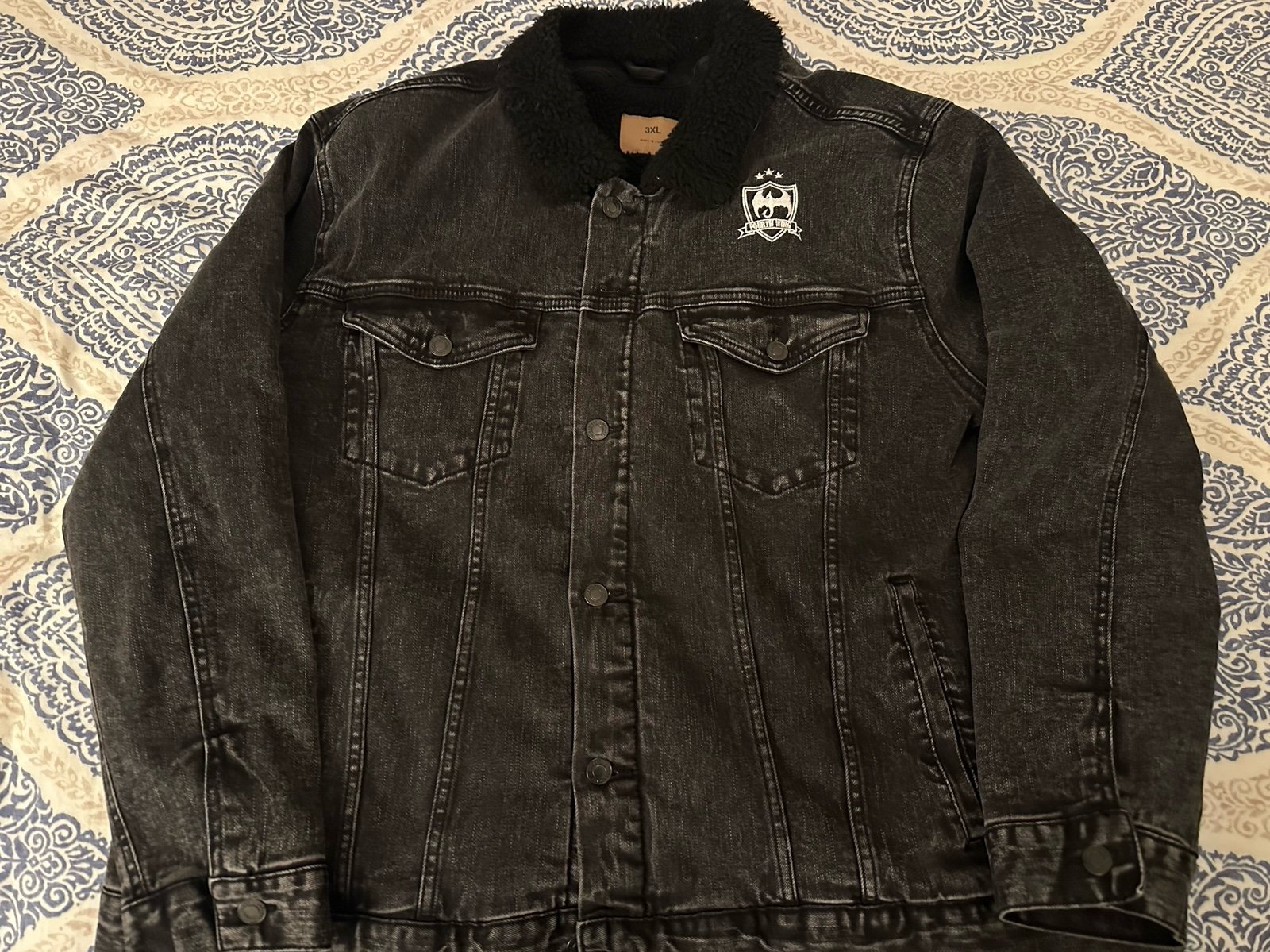 Xaden Riorson Unisex Denim Sherpa Jacket | Fourth Wing