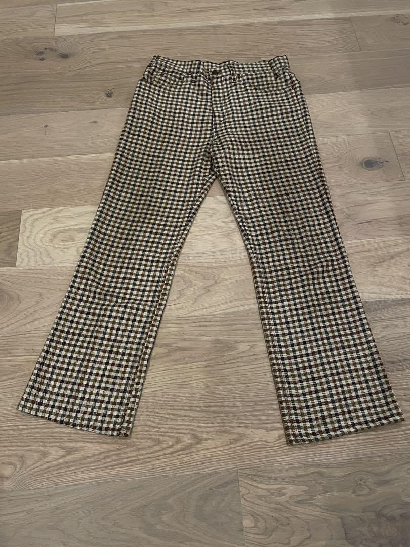 【Extremely Rare】 Levi's Flare Pants Big E 70s Sta-Prest Check Excellent Condition