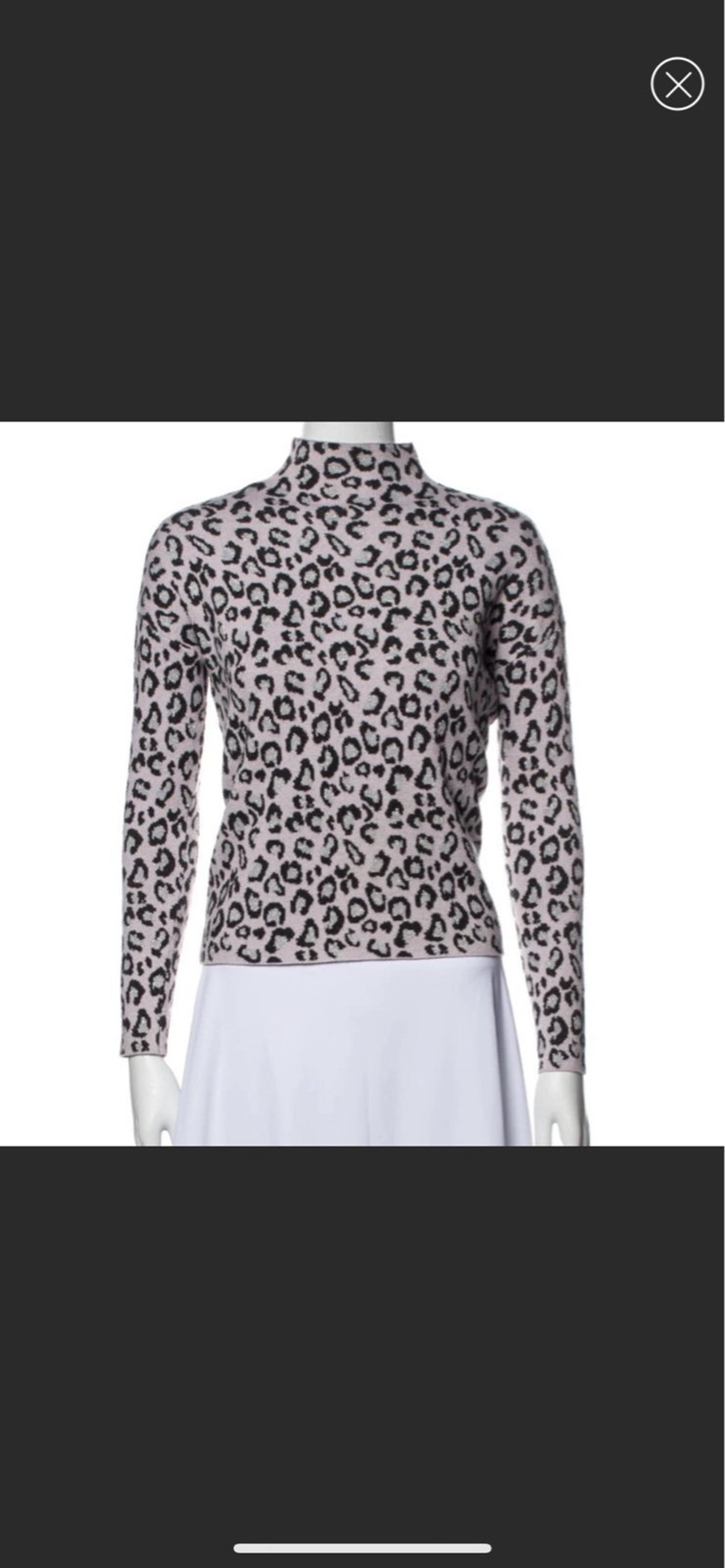 Cynthia Rowley Leopard Mock Neck Sweater