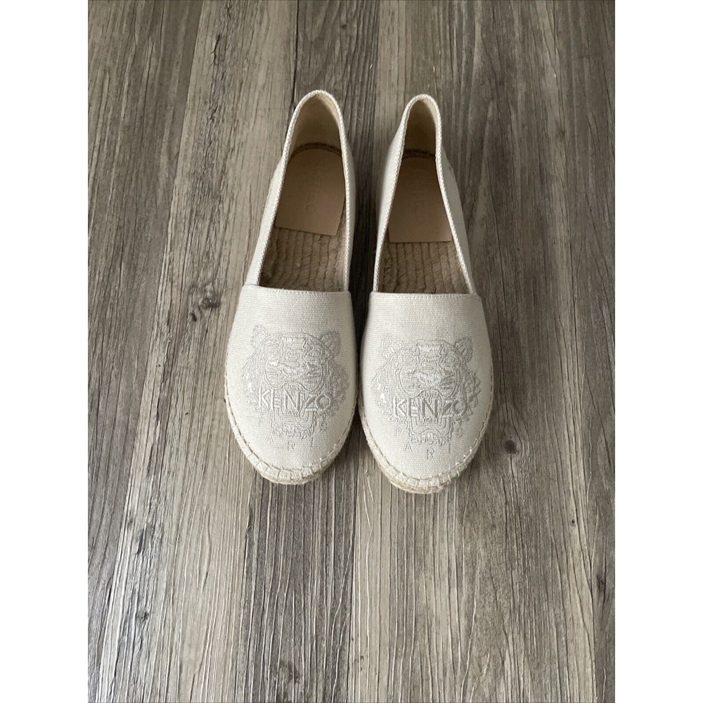 Y2K KENZO Paris Tiger Head Espadrille canvas Slip-On Shoes Women's EU 35 or US 5