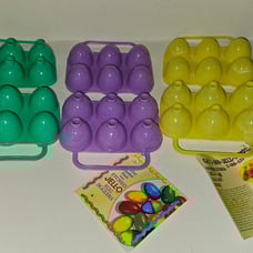 Set of 3 Jello Jiggler Molds Shots Easter Egg Textured Yellow Purple Green