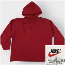 Vintage Nike Hoodie Womens Size L Pullover Sweatshirt Sweater White Tag USA Made
