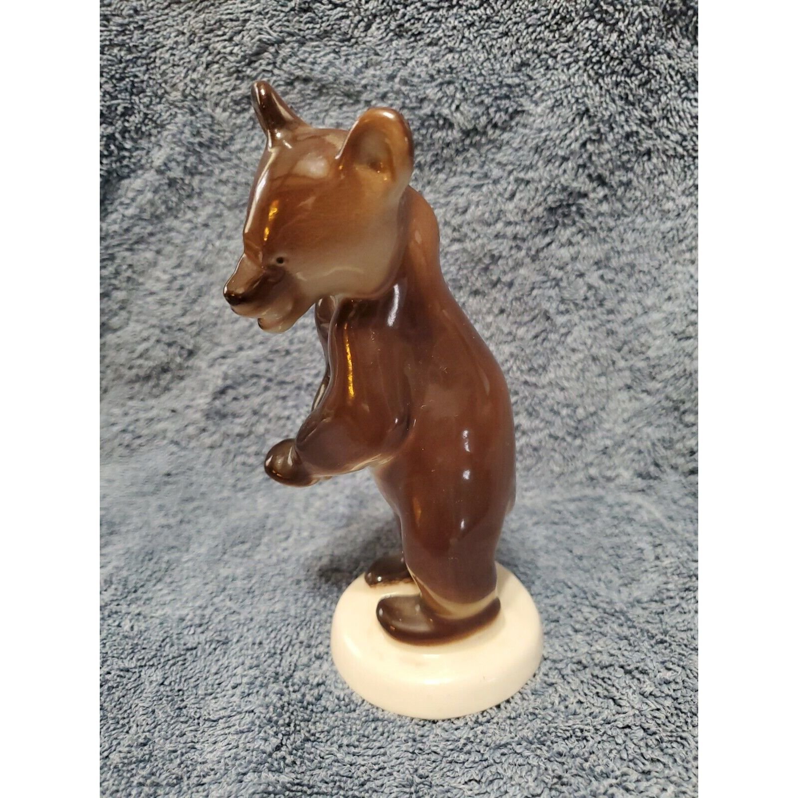 VTG Bear Cub Lomonosov Made in Russia Porcelain Figurine Animal R2