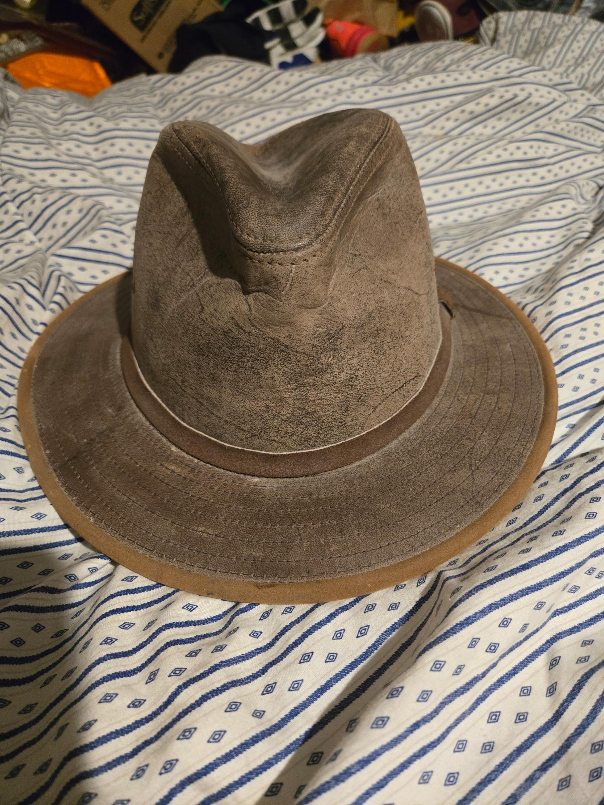 Adventure bound brown leather fedora hat 7
