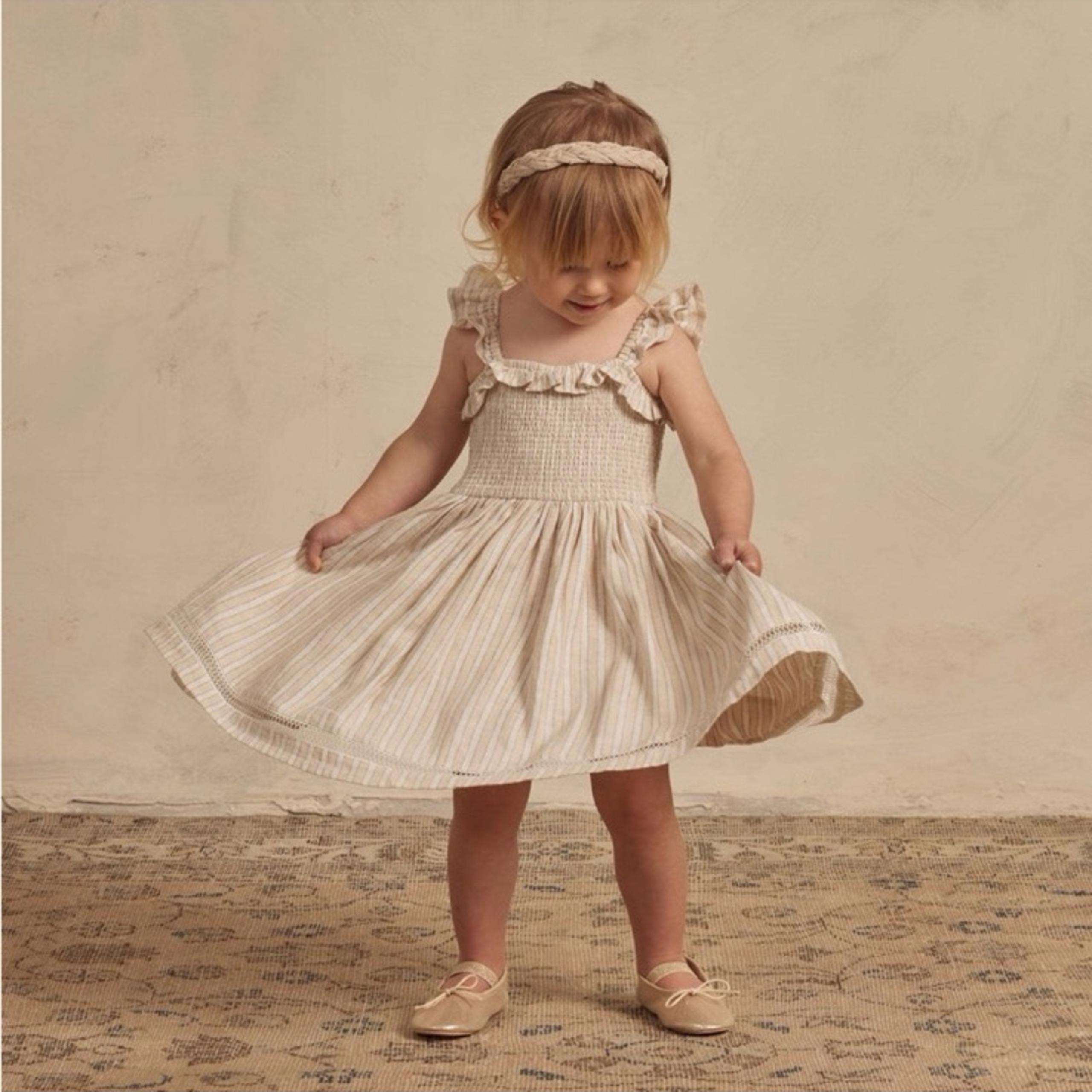 Noralee Birdie Dress - Ecru / Cafe Stripe sz 4t worn once
