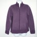 LL Bean Wool Full Zip Sweater Jacket Cardigan M Birdseye Mock Neck Purple