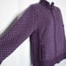 LL Bean Wool Full Zip Sweater Jacket Cardigan M Birdseye Mock Neck Purple