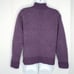 LL Bean Wool Full Zip Sweater Jacket Cardigan M Birdseye Mock Neck Purple