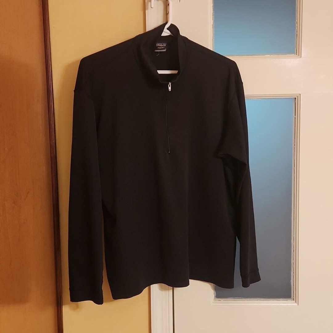 Patagonia Men's Black Capilene Longsleeve Quarter Zip Top Size L