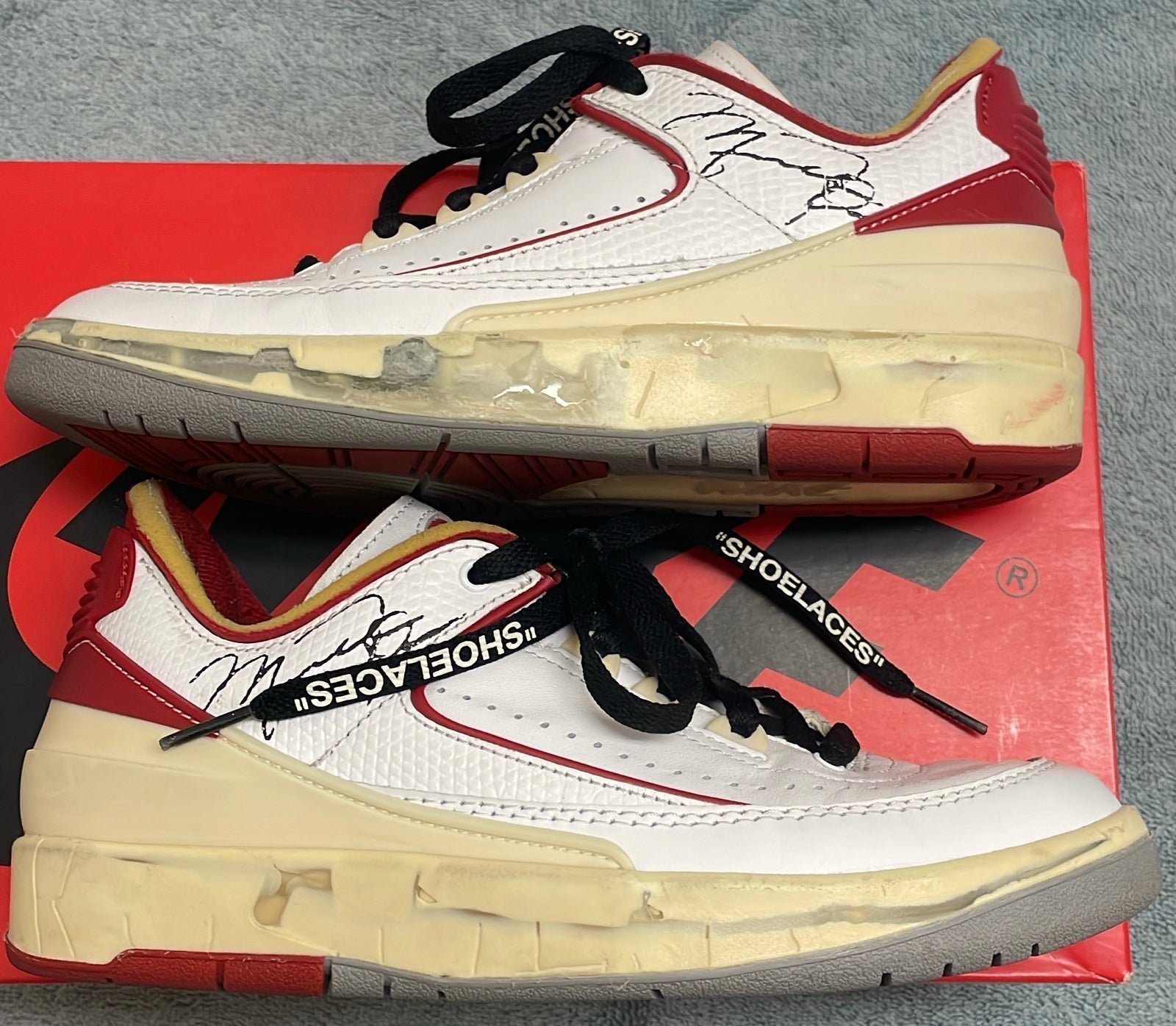 Off-White x Air Jordan 2 Retro Low SP 'White Varsity Red' Virgil Abloh