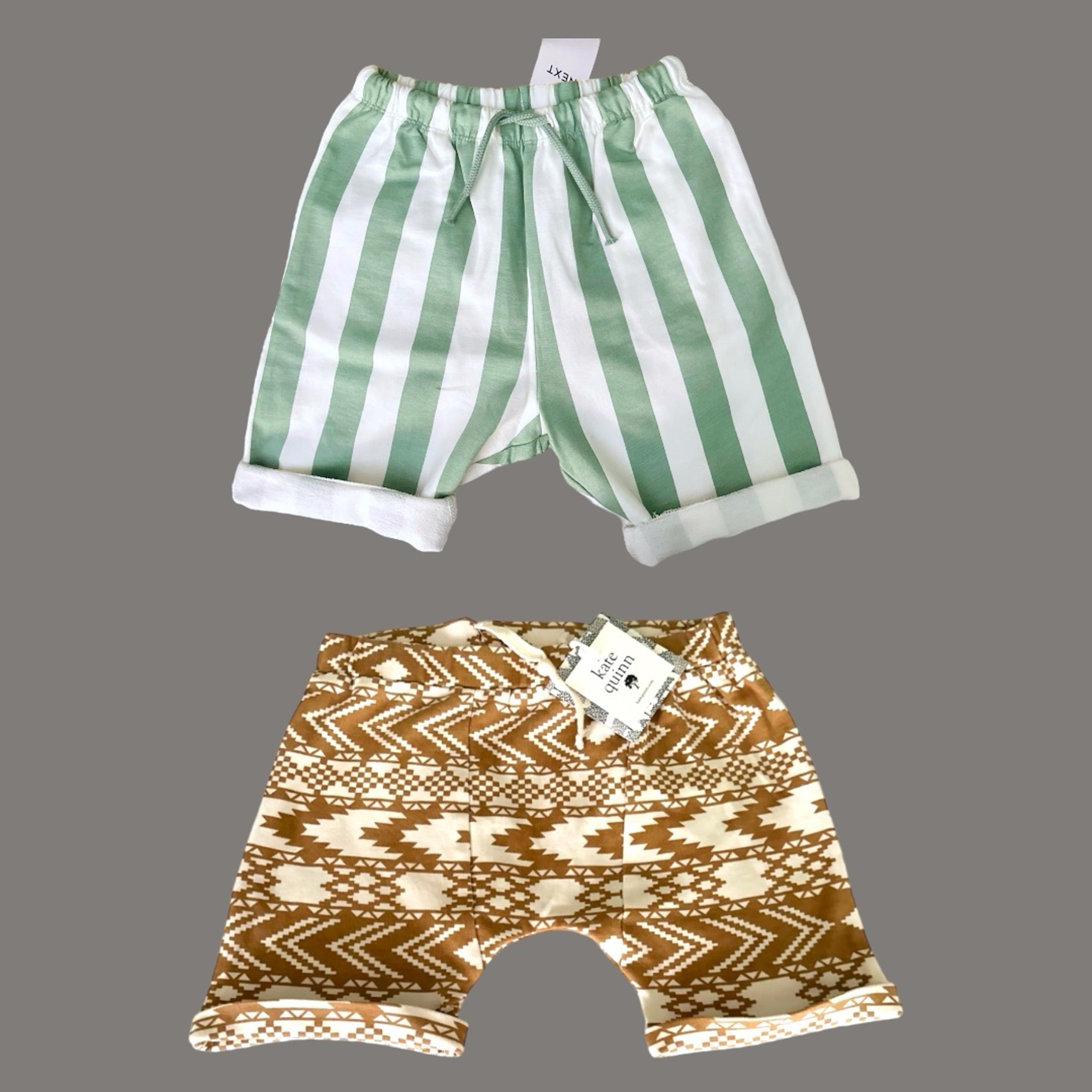 Kate Quinn Boho Geo Aztec Print Shorts & UK Vertical Stripe Casual Shorts Boy