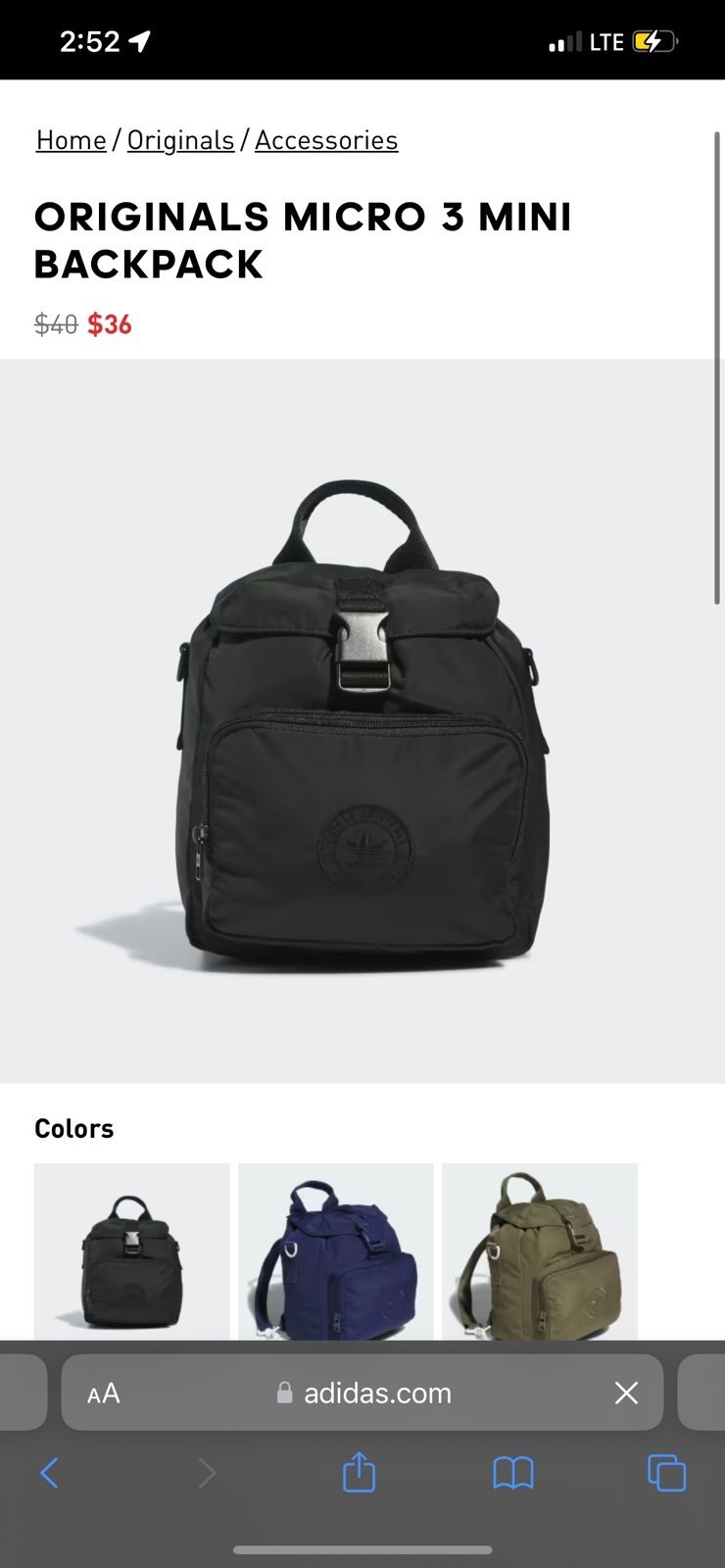 ADIDAS ORIGINALS MICRO 3 MINI BACKPACK