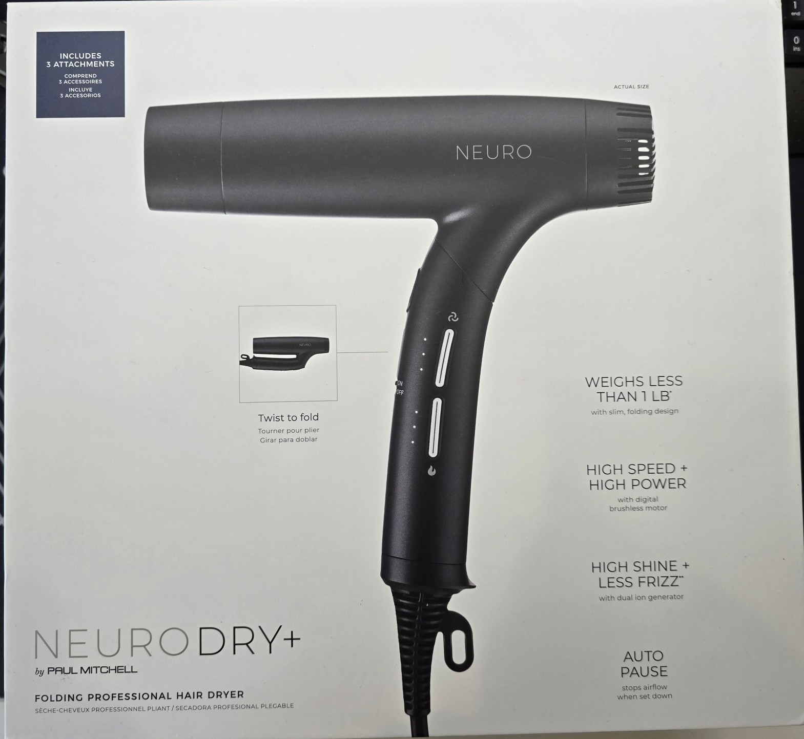 Paul Mitchell - Neuro Dry+ Folding High-Velocity Hair Dryer (250 Retail)