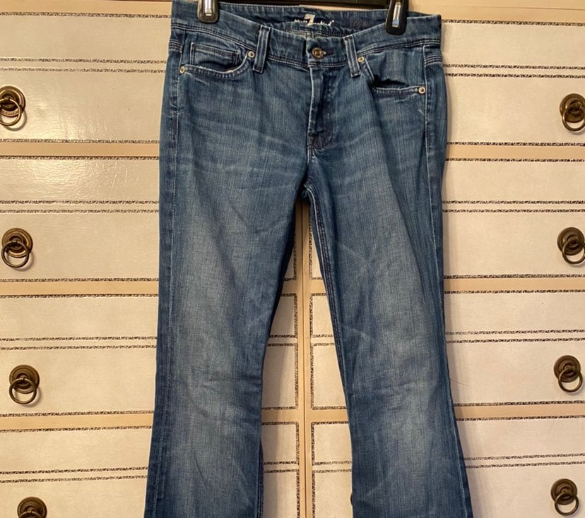 7 for all mankind zippers flare jeans