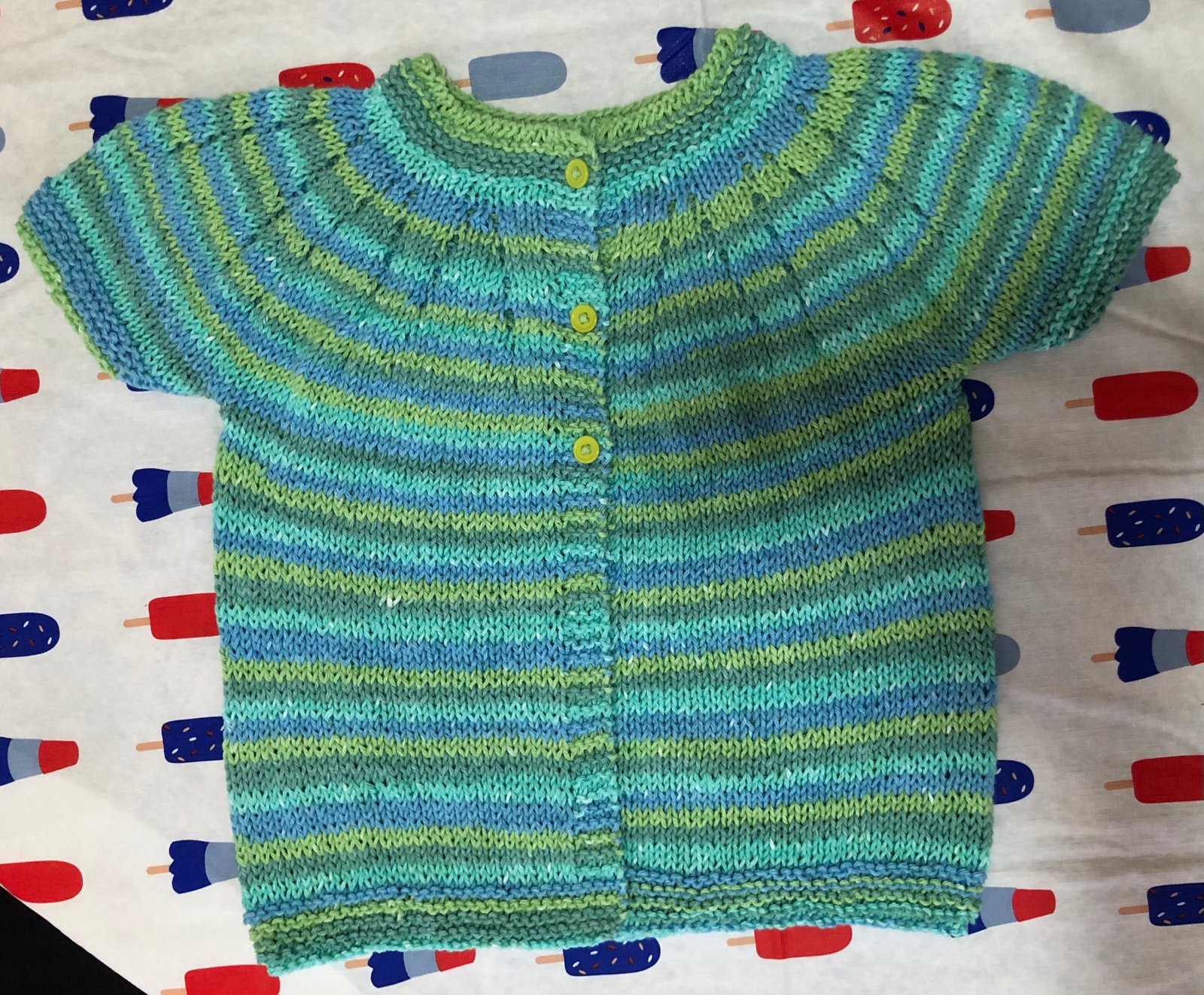 Hand knit short sleeve sweater