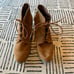 Madden Girl Wedge Lace Up Suede Booties Carmel Tan 10