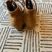Madden Girl Wedge Lace Up Suede Booties Carmel Tan 10