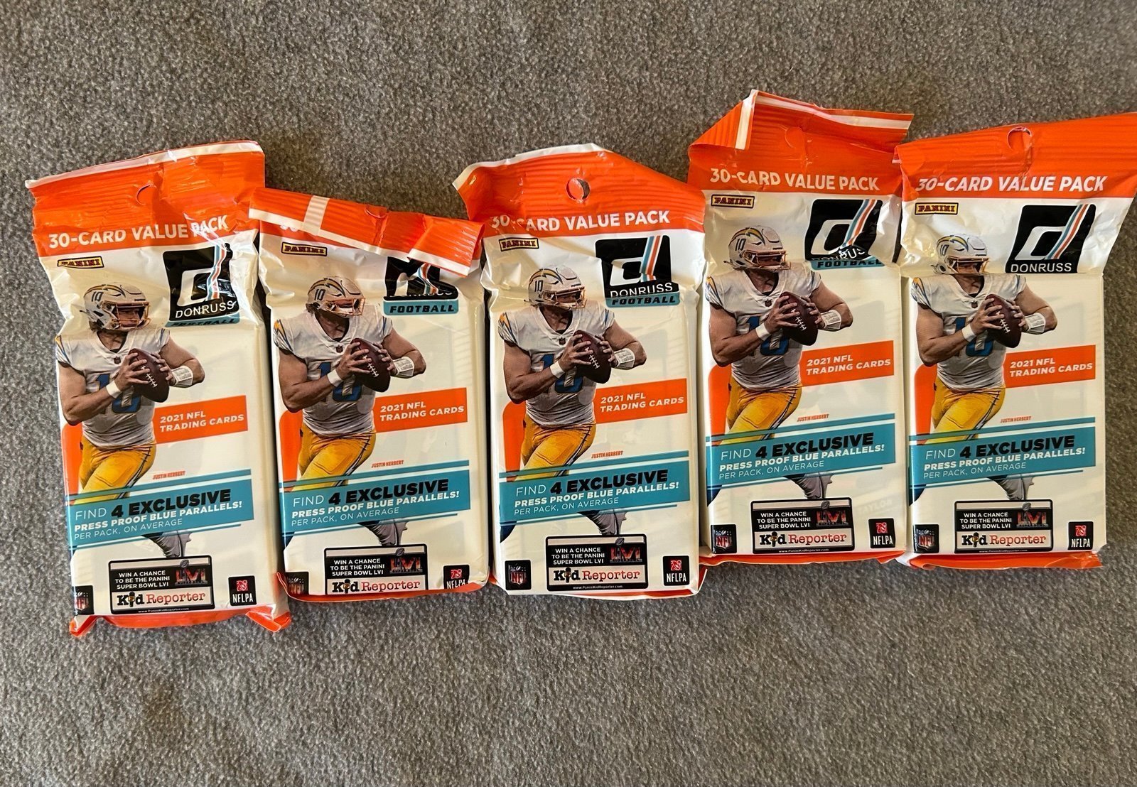 2021 Panini Donruss Football Jumbo Packs lot of 5