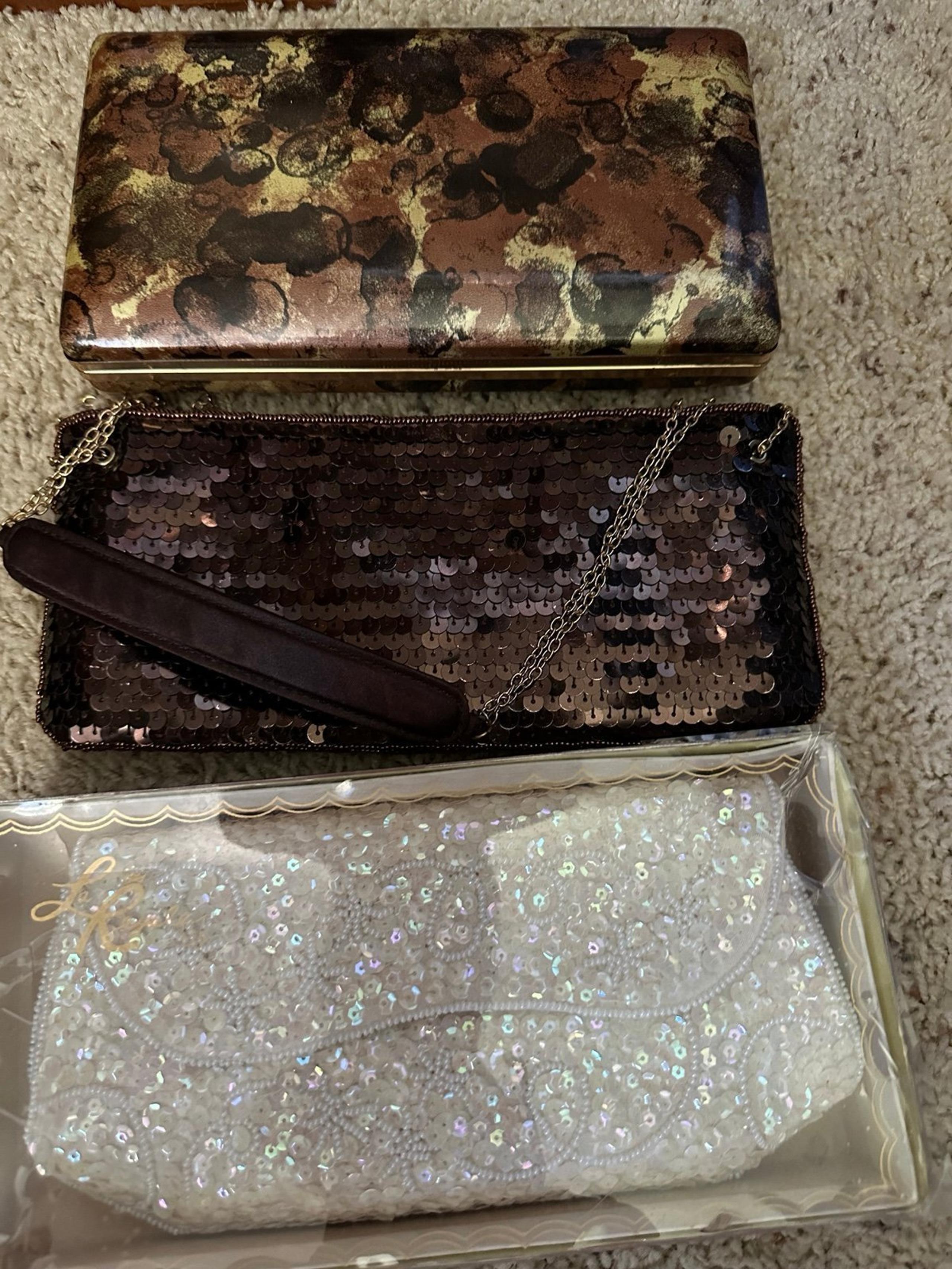 Vintage purses and travel jewelry case