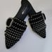 Jeffrey Campbell Free People Studded Suede Fringe Mules