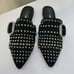 Jeffrey Campbell Free People Studded Suede Fringe Mules