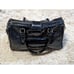 Brangio Italy Reptile Stamp Retro Vegan Leather Glossy Black Gold