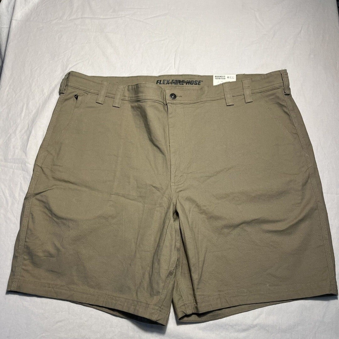Men's DuluthFlex Fire Hose Relaxed Foreman 48 x 9 Shorts NWT Beige W/ Pockets