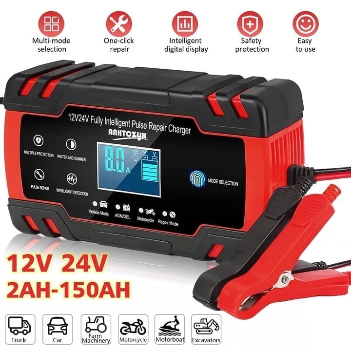 12V/24V Fully-Automatic Smart Car Battery Charger Maintainer Trickle Charger