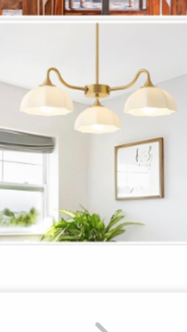 Mid Century 3 Light Sputnik Chandelier White Dome Glass Lampshade Nordic Retro C