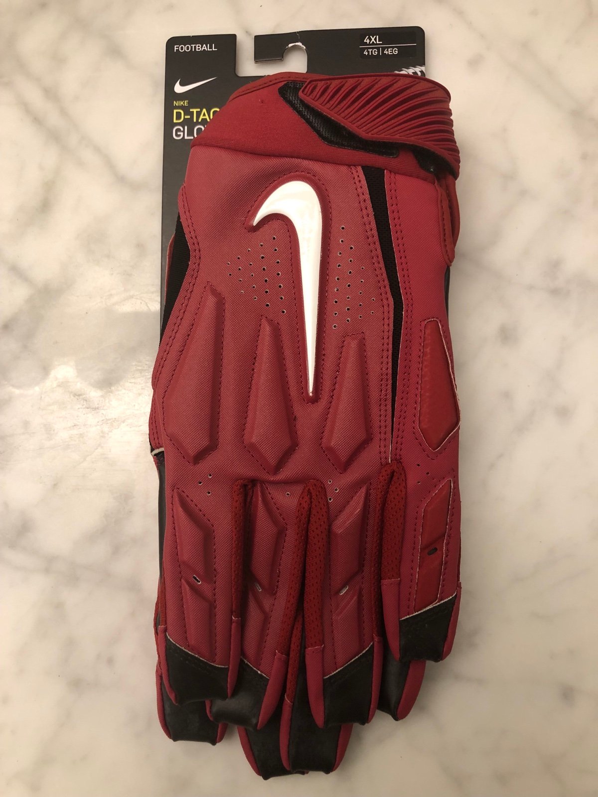 Nike Football D Tack Defensive Tackle 6.0 Gloves Maroon
