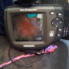 Depth finder for a boat.
