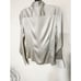 Ralph Lauren Cameron Grey Stretch Mulberry Silk Button Down Shirt Size 10