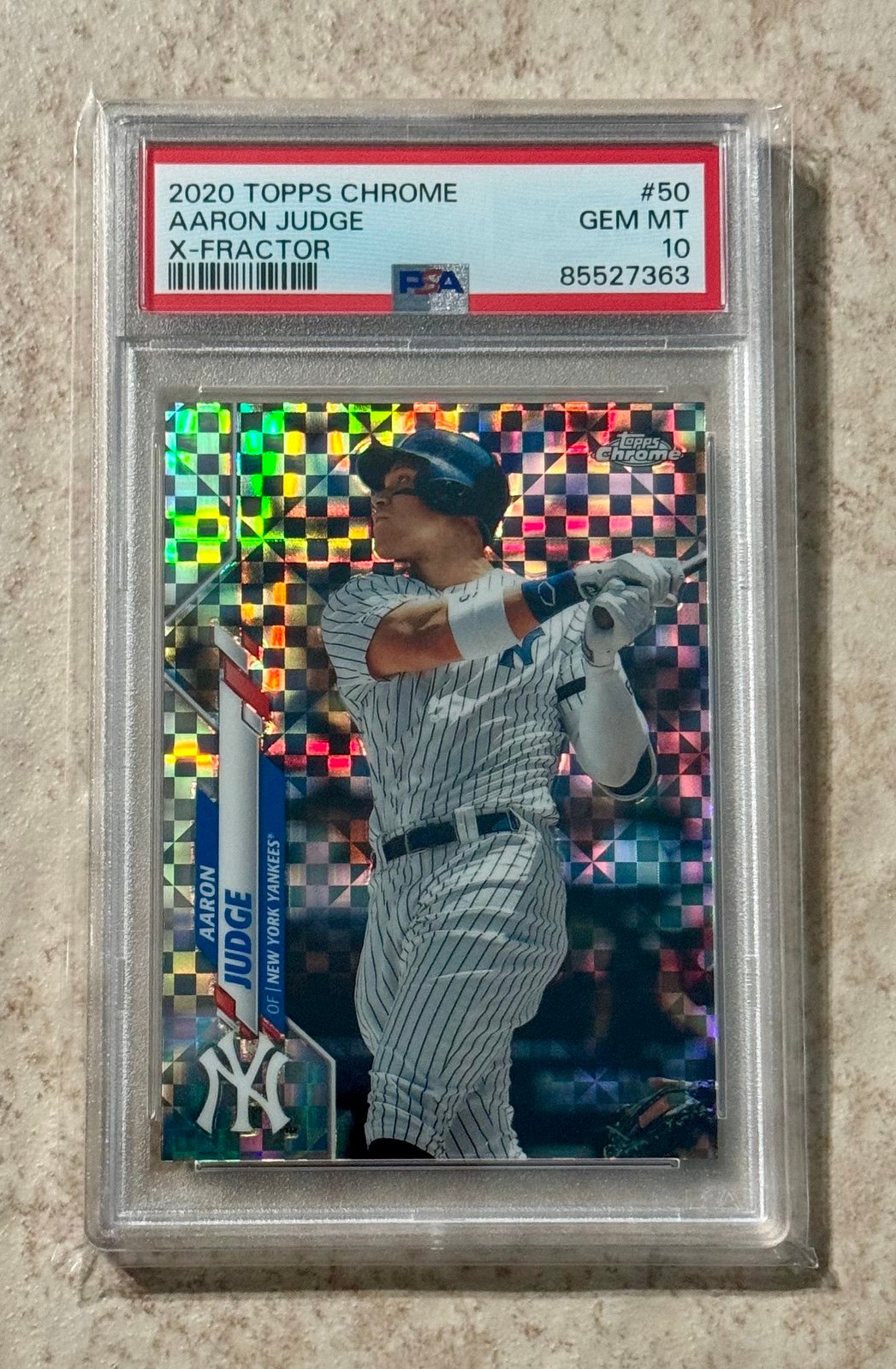 2020 Topps Chrome Aaron Judge X-Fractor PSA 10 Gem Mint #50 New York Yankees