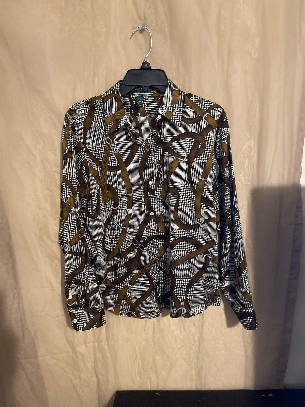 Vintage Equestrian Button-Down Women's Shirt