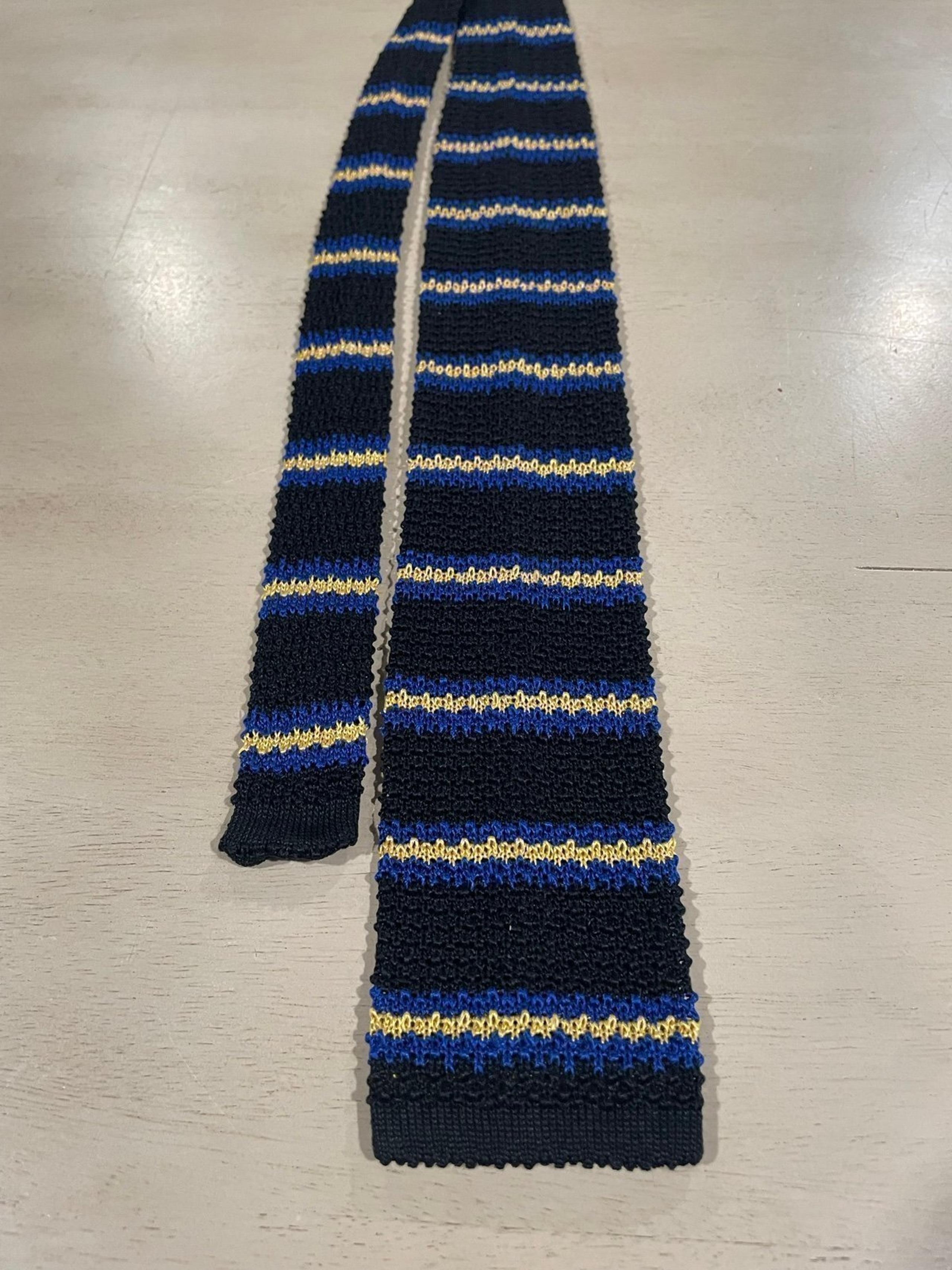 RARE!! Ralph Lauren Polo knitted square tip silk neck tie