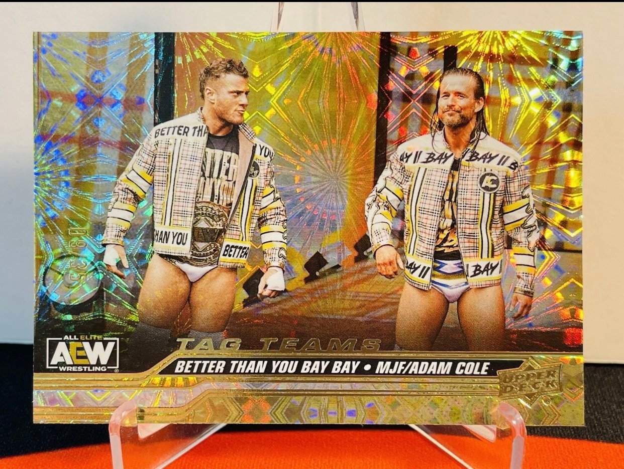 2024 Upper Deck AEW MJF Adam Cole Better Than You Bay Bay Gold Pyro /35 #86 SP