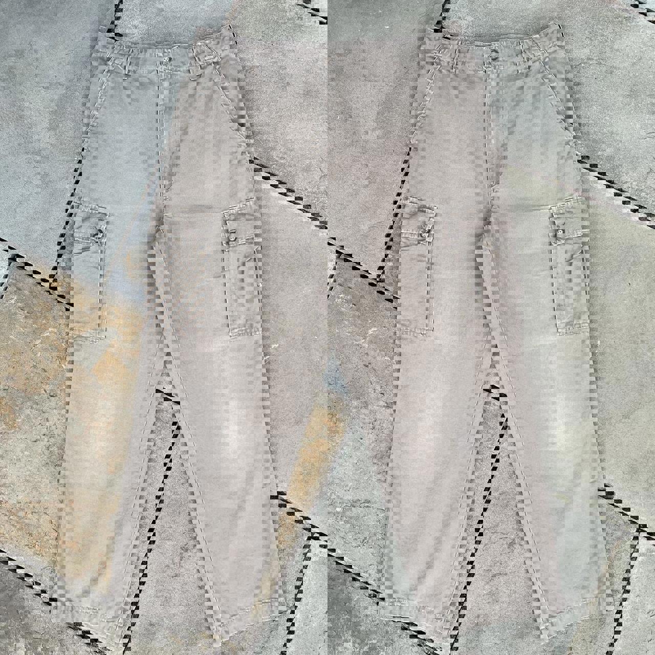Y2K Distressed Canvas Cargo Pants