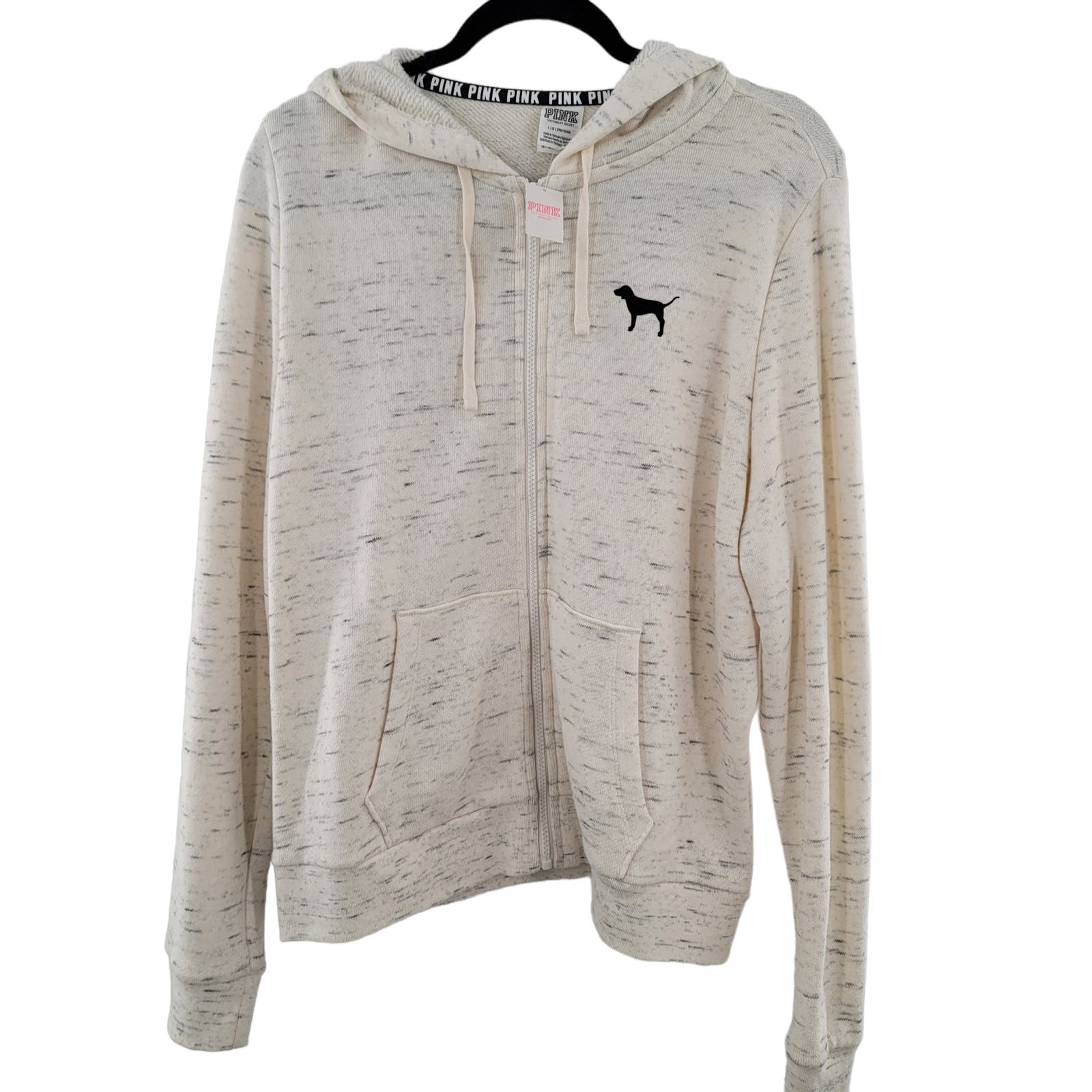 VS PINK Zipper Hoodie Sweater Size L NWT Lightweight
