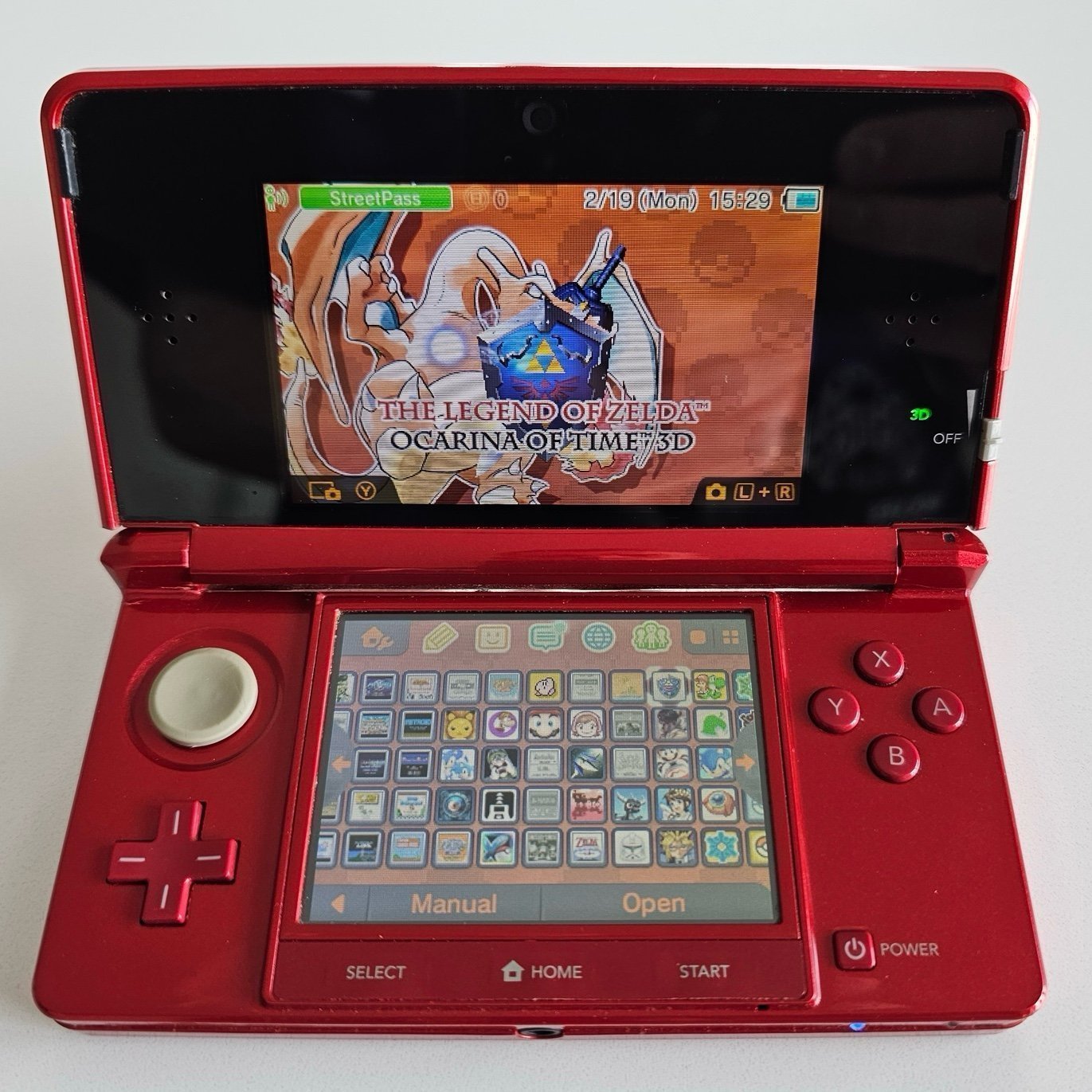 Nintendo 3DS Metallic Red With 128GB SD, Games, Stylus, Charger