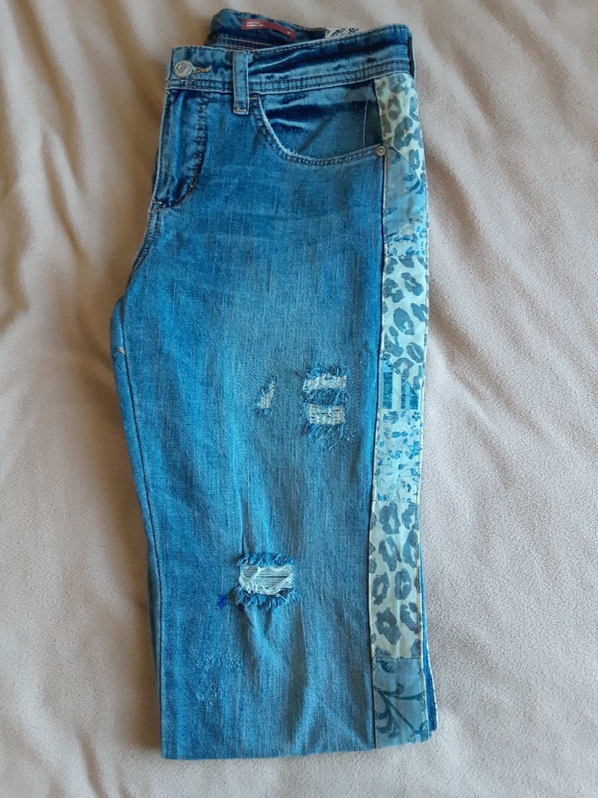 Anthropologie patches boyfriend jeans