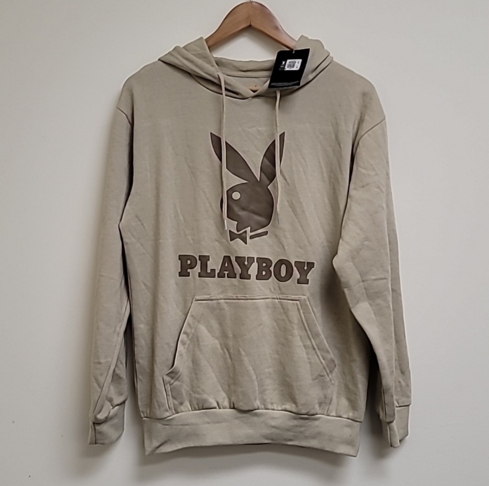 HoodieNWT Playboy Long Sleeve Hoodie Sweatshirt Biege Olive Mens Small
