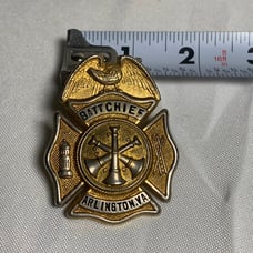 Vintage Obsolete Fire Battalion Chief Badge Arlington Co Fire Department RARE