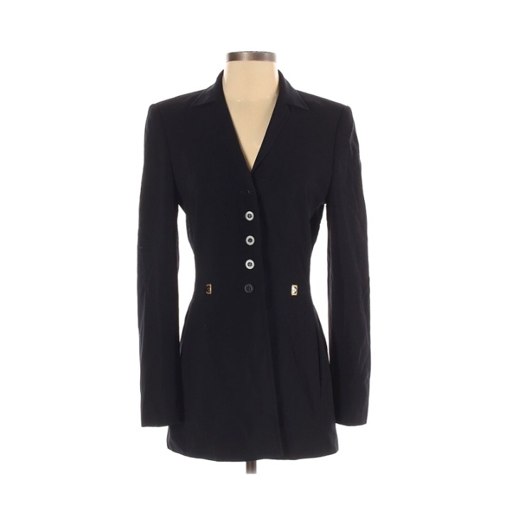 Escada 2 Dark Navy Gold Rivets Blazer